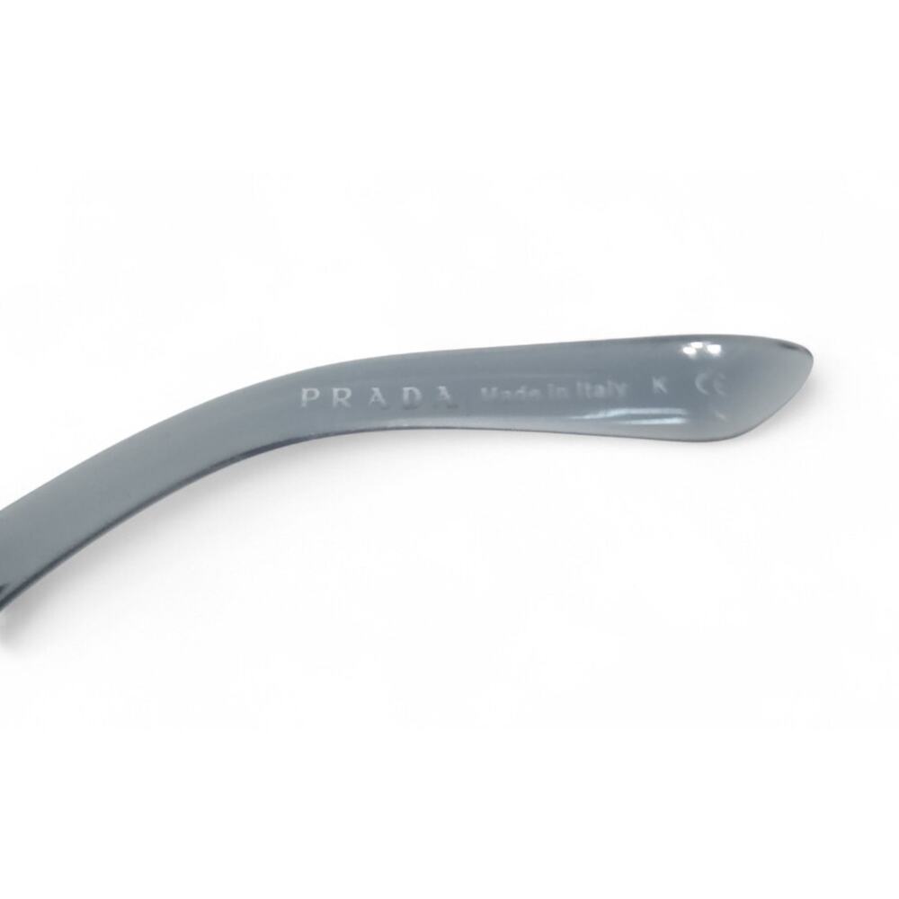 Perfect Vintage Prada SPR23M Sunglasses Transparent Gray-Blue Rectangle Frames - Picture 7 of 9